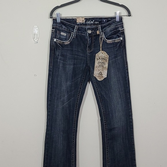 LA Idol USA Embellished Back Pocket Jeans Size 5 - Picture 2 of 9